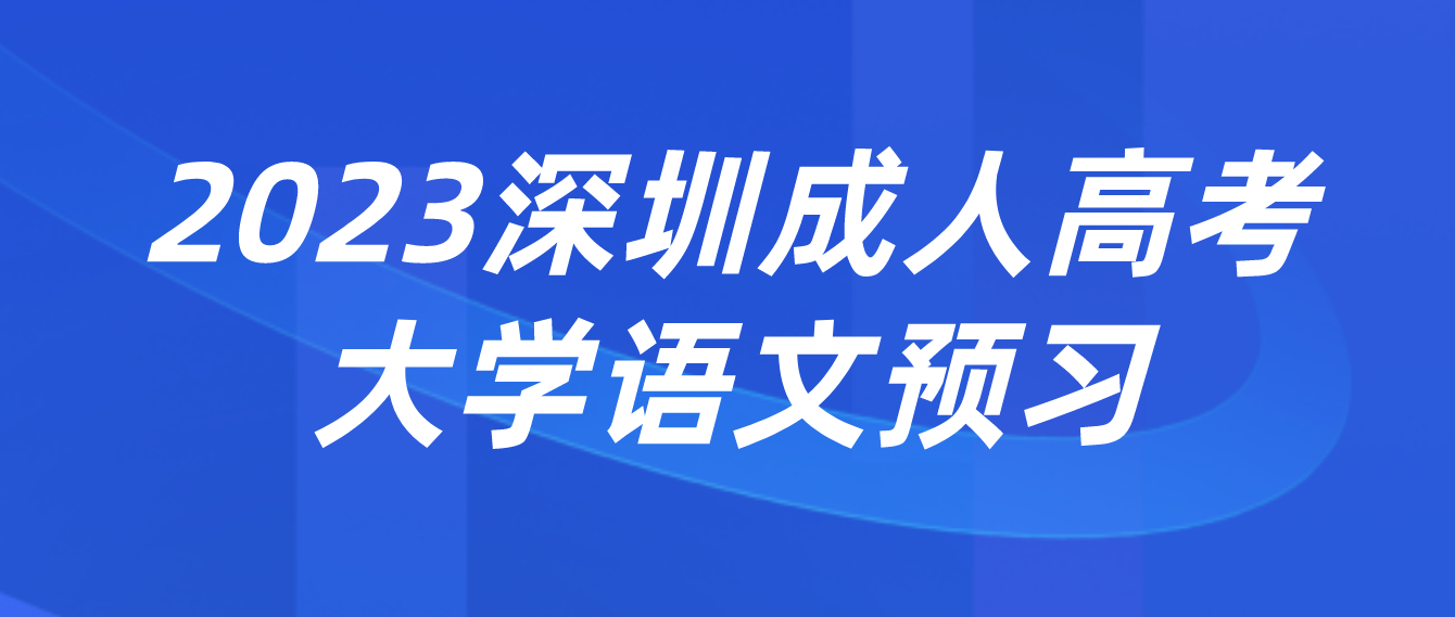 2023年深圳成人高考专升本大学语文预习题十二
